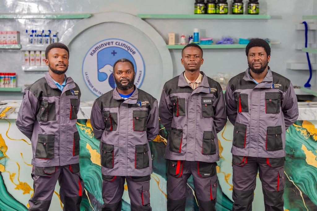 Notre équipe avec les animaux